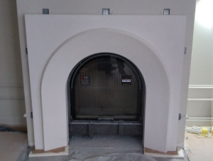 Портал камина, полимербетон, вид спереди